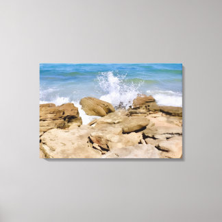 Decoración de pared de lienzo de océano Playa roco