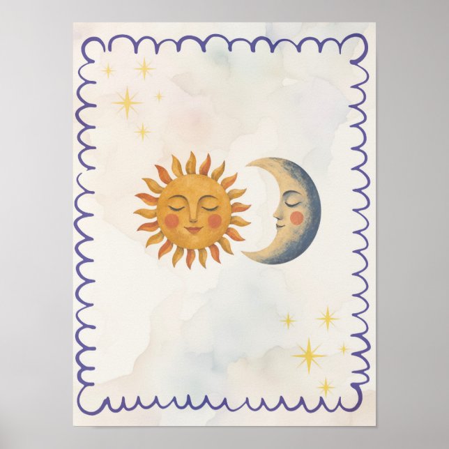 Decoración de pared de sol y luna (Frente)