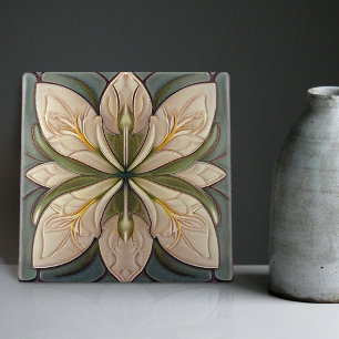 Decoración de pared floral Art Deco baldosas cerám