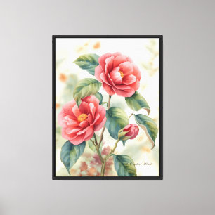 Decoración de pared floral de camelia botánica vin