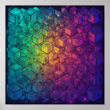 Decoración de pared geométrica luminosa cubista y