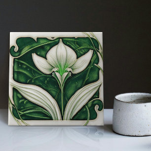 Decoración de pared Lilly Art Deco, baldosa de cer