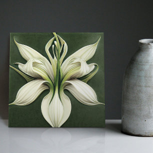 Decoración de pared Lilly Art Deco, baldosa de cer