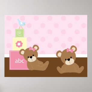 Decoración de pared para niños con osos marrones y