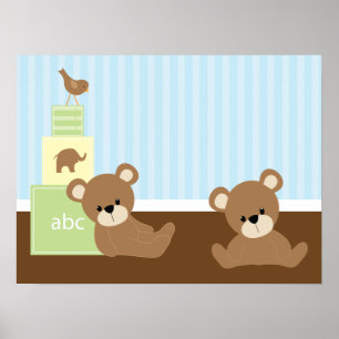 Decoración de pared para niños de osos marrones