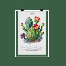 Decoración de pared Poster de Cactus con coloració