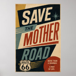 Decoración de pared vintage de la ruta 66 Salva la