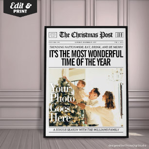 Decoración de periódico de Navidad personalizada,