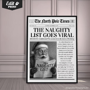Decoración de periódico de Navidad personalizada,