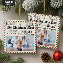 Decoración de periódico de Navidad personalizada, 