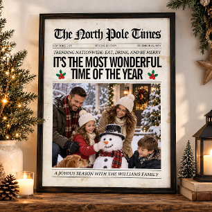 Decoración de periódico de Navidad personalizada,