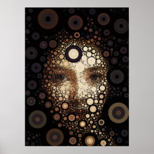 Decoración de retrato abstracto digital colorido d