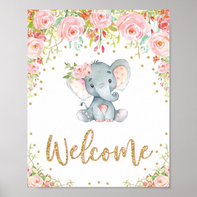 Decoración de signos de bienvenida de Baby Shower  (Frente)
