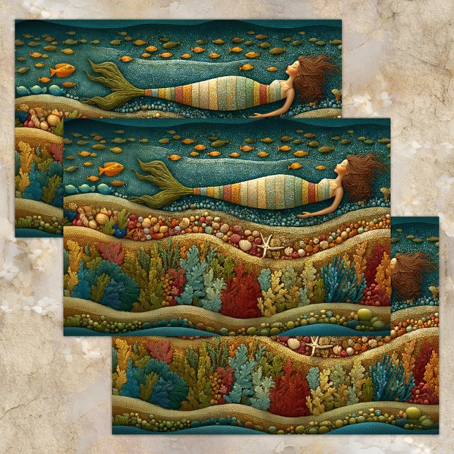 DECORACIÓN DE SUEÑOS MERMAID PAPEL DE TEJIDO (MERMAID DREAMS DECOUPAGE TISSUE PAPER)
