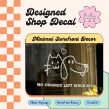 Decoración de vinilo para ventana de tienda de mas