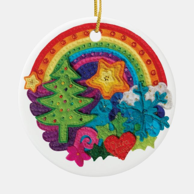 Decoración del arco iris del navidad - un diseño (Frente)