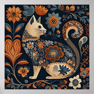 Decoración del arte folclórico del gato