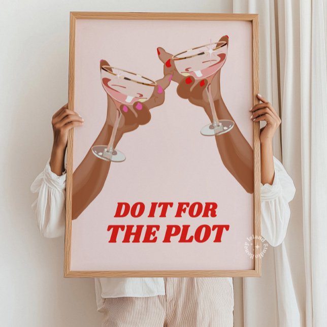 Decoración del carrito de barras, Impresión de ale (Bar Cart Decor, Cheers Print, Do it For The Plot Poster)