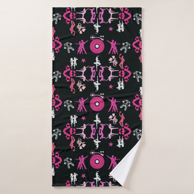 Decoración del hogar con patrones de bailarina ros (Toalla de baño)