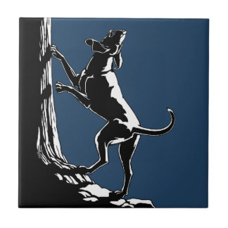 Decoración del perro de caza de la baldosa