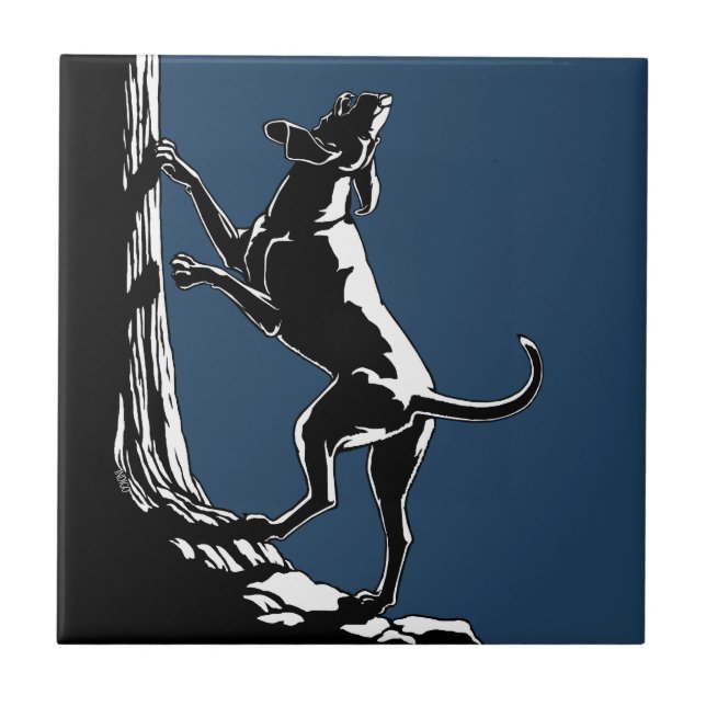 Decoración del perro de caza de la baldosa (Frente)