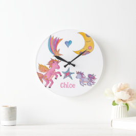 Decoración del reloj de unicornio infantil para Ch