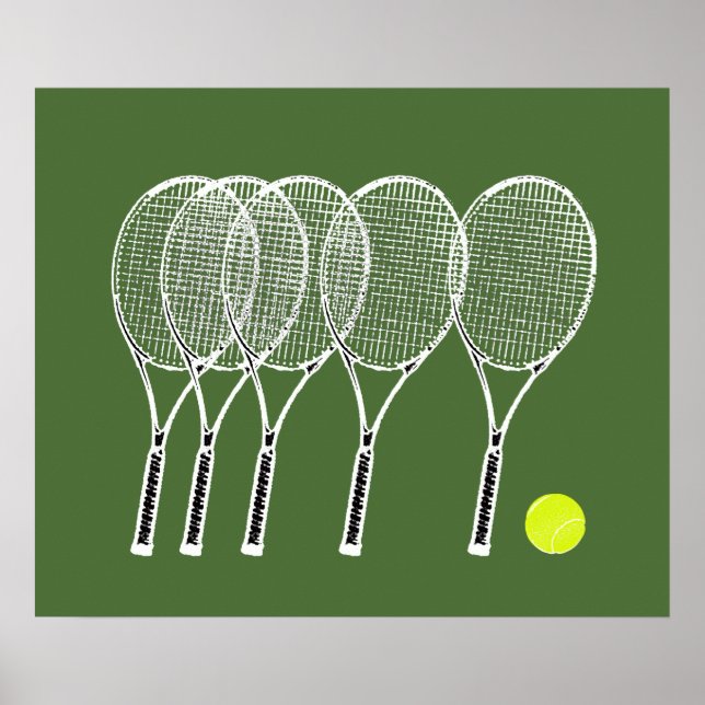 decoración deportiva raquetas de tenis con balón (Frente)