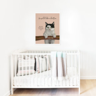 Decoración digital de pinturas de gato negro y bla