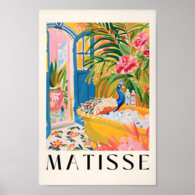 Decoración Dopamina, Pavo Real En Bañera, Impresió (Frente)