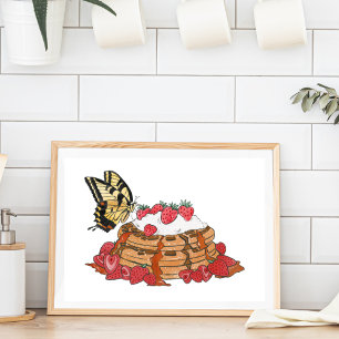 Decoración Dulce de Mariposa y Waffles para Cocina
