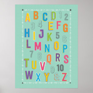 Decoración Educativa para Aula ABC 123 - Azul