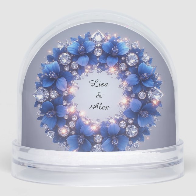 Decoración Elegante Con Flores Azules (Anverso)