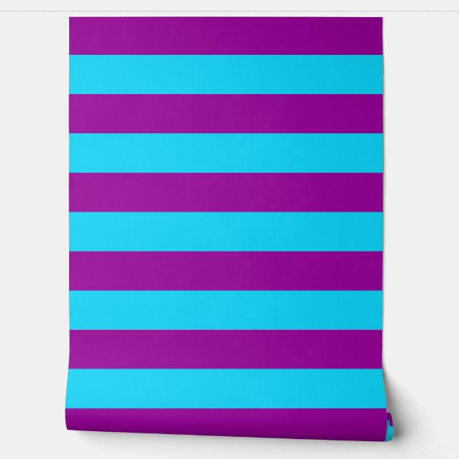 Decoración en pared de rayas azules y violetas (Desenrollar)