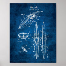Decoración en pared del lago de Kayak Blueprint