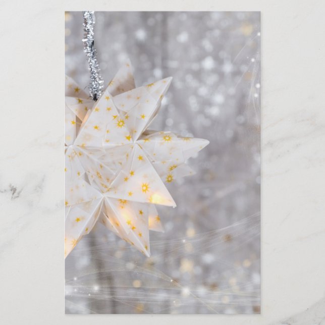 Decoración estelar de papel para navidades (Anverso)