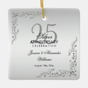 Decoración estilizada en plata 25° aniversario B