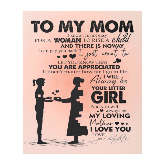 Decoración familiar | Carta A Mi Diseño De Mamá| (Anverso)