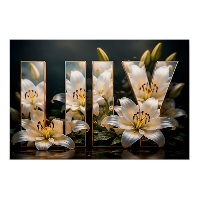 Decoración floral botánica de lujo de lirio (Anverso)