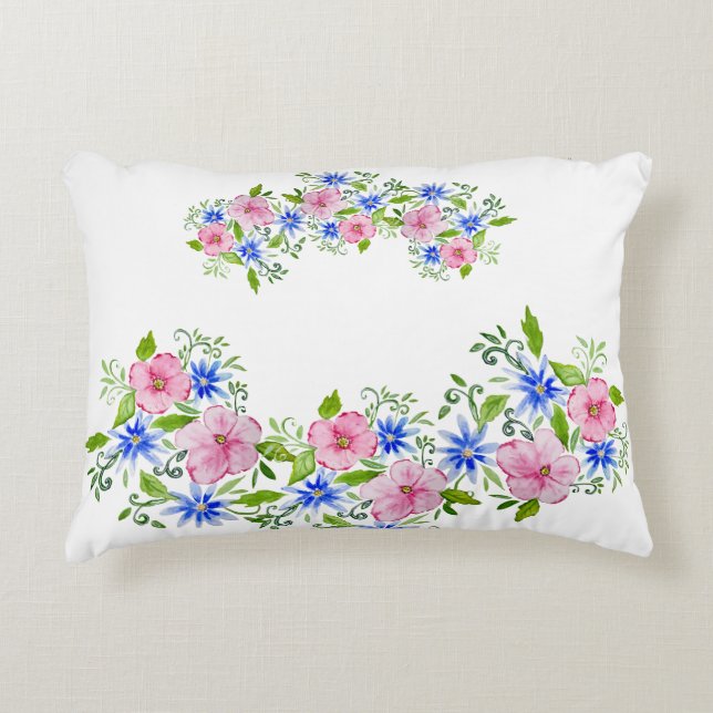 Decoración floral elegante estilo arrojar almohada (Anverso)