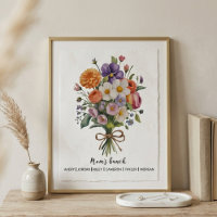 Decoración floral pastel vintage para mamá