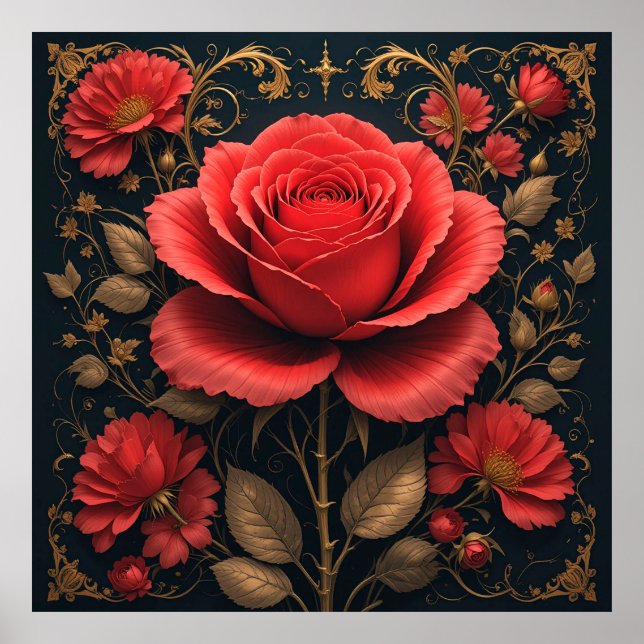🌹 Decoración Floral Roja y Audaz para Espacios Ro (Frente)