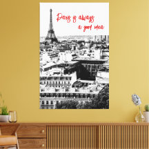 Decoración fotográfica de París en blanco y negro 