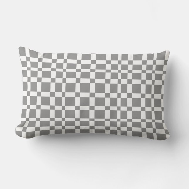 decoración geométrica de almohada gris y blanco (Anverso)
