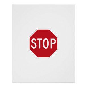Decoración gráfica de señal de stop roja octagonal