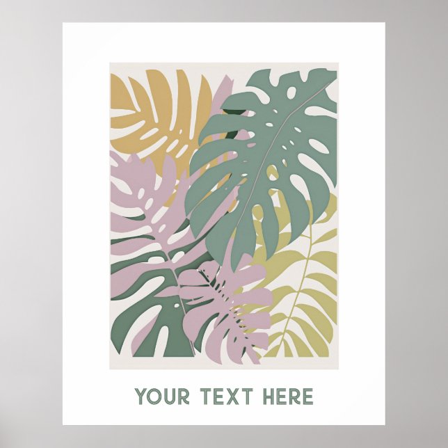 Decoración hawaiana hojas de monstera | PERSONALIZ (Frente)