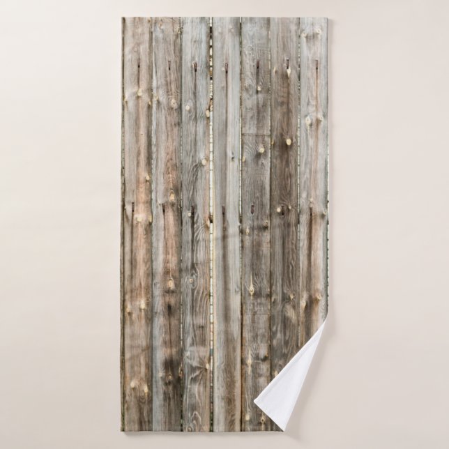 Decoración interior de paneles de madera antigua,  (Toalla de baño)