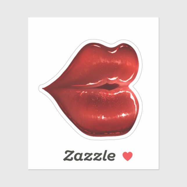 Decoración luminosa de los labios rojos pegatina s (Hoja)