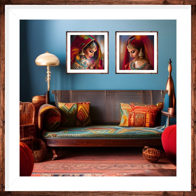 Decoración marroquí habitación rojo naranja de oro (Subido por el creador)