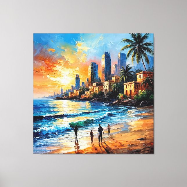 🌅 Decoración moderna para el hogar con puesta de  (Anverso)