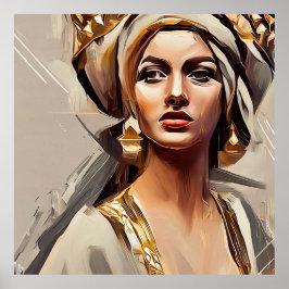 Decoración mural femenina, reina de Saba